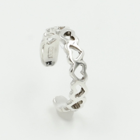 *Silver Hearts Toe Ring 925 Sterling Silver - Picture 5 of 5
